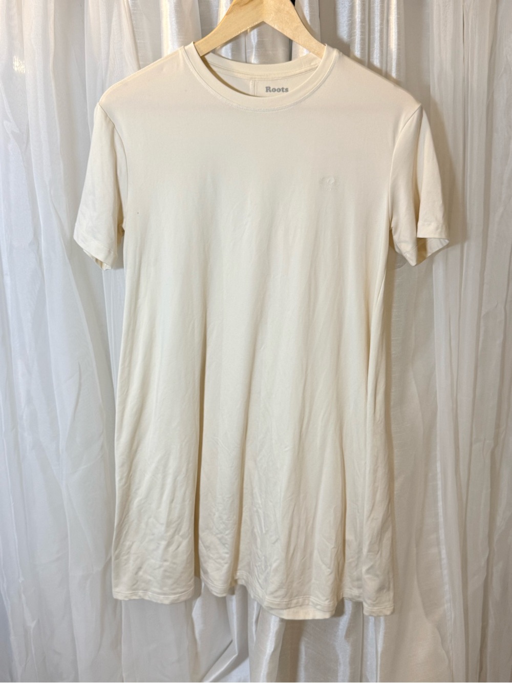 Roots Women's Cream Crew Neck Short Sleeve Tee